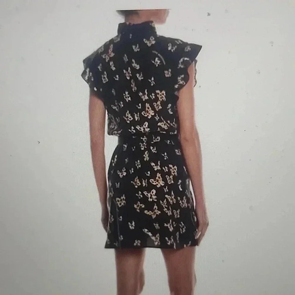 LOVE MOSCHINO SHORT SLEEVED DRESS WITH BUTTERFLY MOTIF PRINT SIZE 2 - Picture 2 of 4